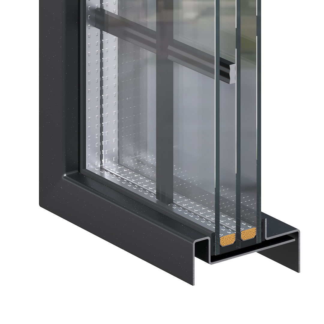 Входная дверь Termoplus Black (RAL 9005) / White (RAL 9003) для частного дома Эмаль, стеклопакет, терморазрыв, латунная фурнитура вид 21