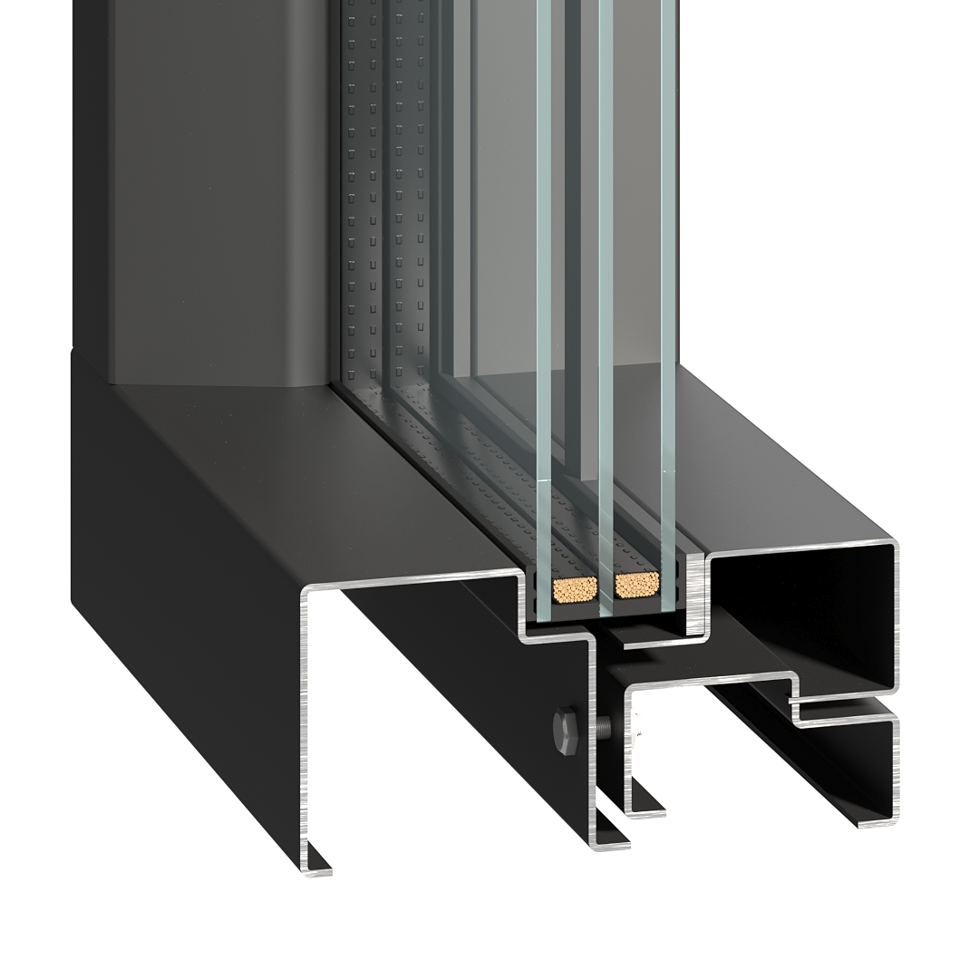 Входная дверь Termoplus Black (RAL 9005) / White (RAL 9003) для частного дома Эмаль, стеклопакет, терморазрыв, латунная фурнитура вид 13